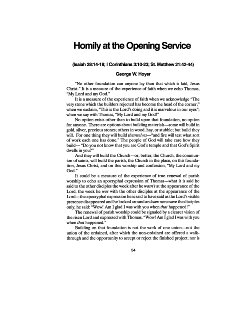 Homily at the Opening Service