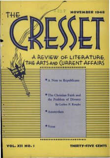 The Cresset (Vol. XII, No. 1)