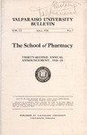 Old School Catalog 1924-25, The School of Pharmacy by Valparaiso University