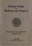 Old School Catalog 1912-13, Chicago College of Medicine and Surgery by Valparaiso University