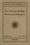 Old School Catalog 1909-10, Chicago College of Medicine and Surgery by Valparaiso University