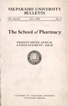 Old School Catalog 1921-22, The School of Pharmacy by Valparaiso University
